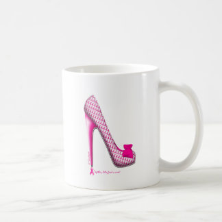 Caneca De Café Salto da fita do rosa da consciência do cancro da