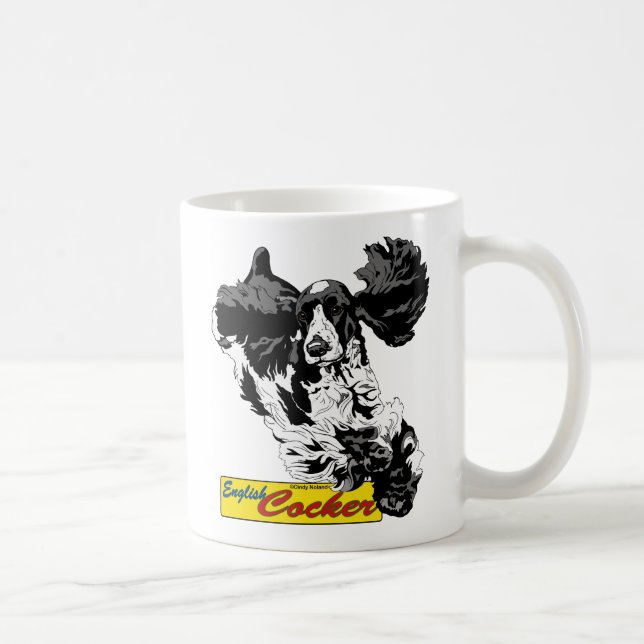 Caneca De Café Salto de cocker spaniel do inglês (Direita)