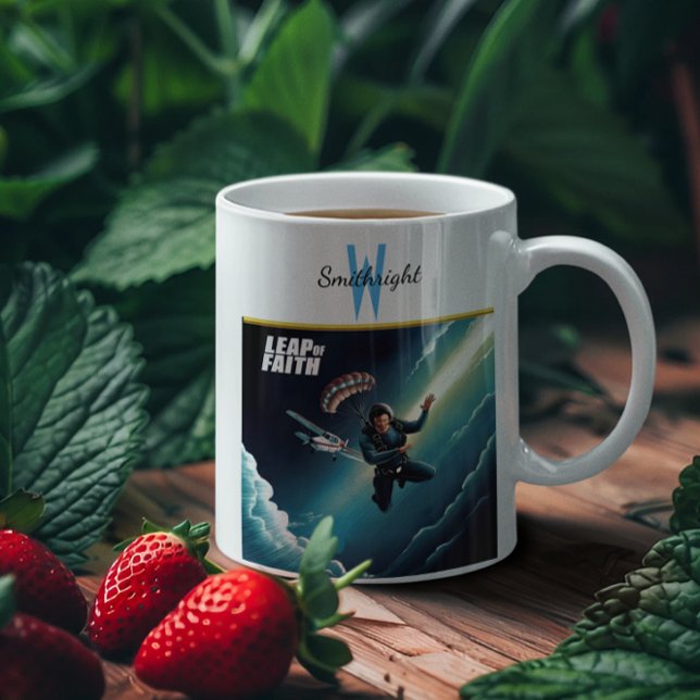 Caneca De Café Salto de Fé no Skydiving (Criador carregado)