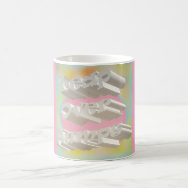 Caneca De Café Salto sobre os pastéis de design de arte e branco (Centro)