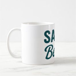 Caneca De Café Salty Beach Coastal Surf Life | Teal Graphic Print