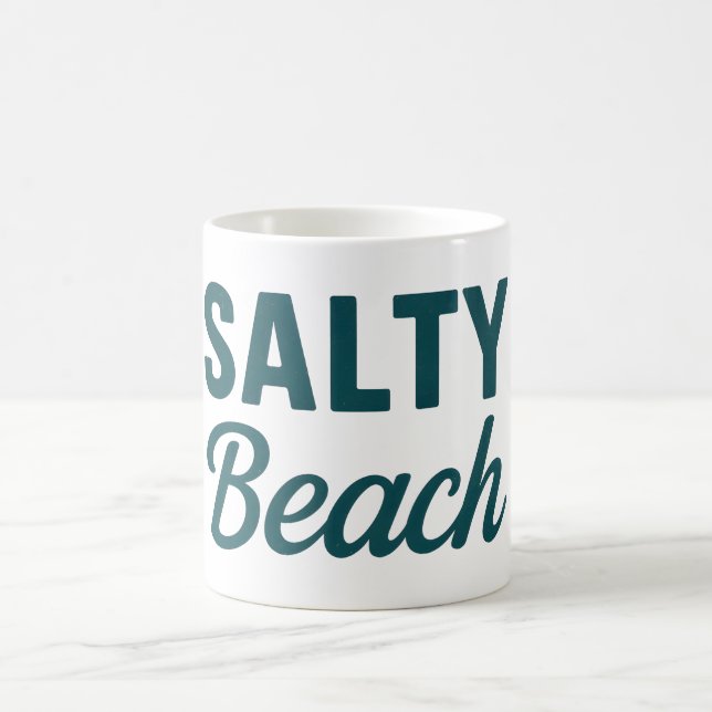 Caneca De Café Salty Beach Teal Coastal Life Ocean Graphic Print (Centro)