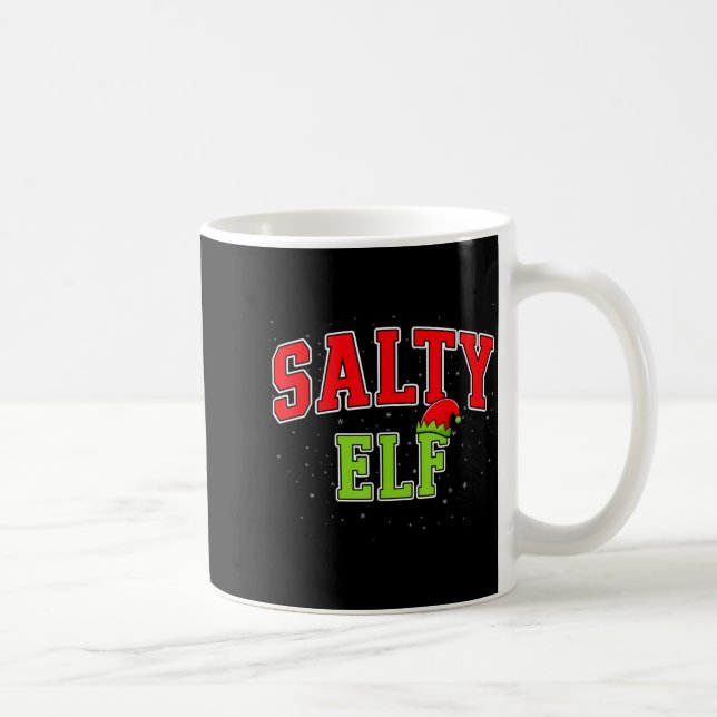 Caneca De Café Salty Elf Christmas Family Matching Group Xmas  (Direita)