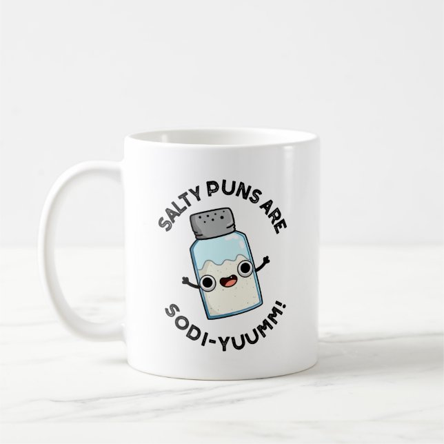 Caneca De Café Salty Puns É Engraçado Sodi-yummm Sodium Pun (Esquerda)