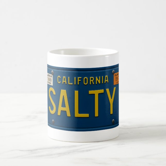 Caneca De Café Salty -Retro 1969 California License Plate Graphic (Centro)