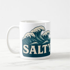 Caneca De Café Salty Teal Blue Surf Beach Waves Nautical Coastal