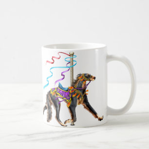 Caneca De Café Saluki Carousel Black & Tan