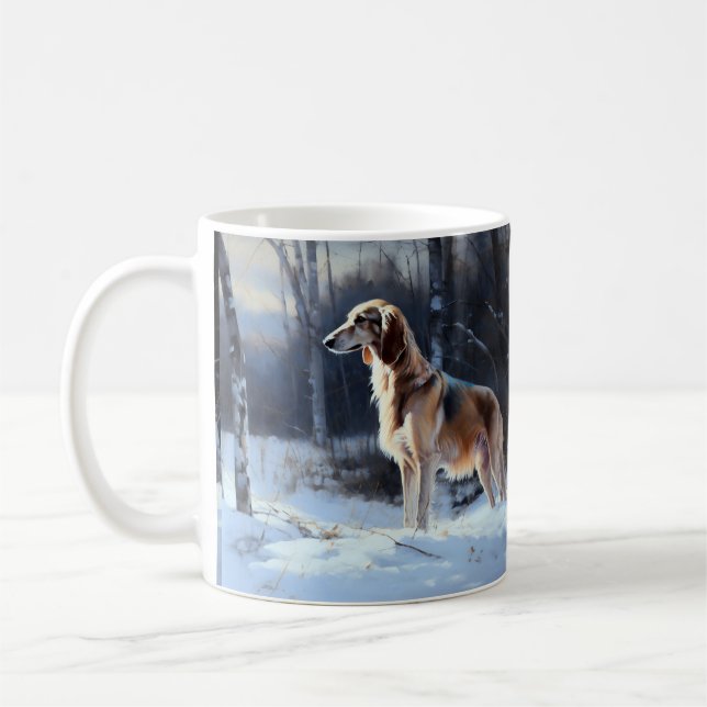 Caneca De Café Saluki Deixe-o nevar no Natal (Esquerda)