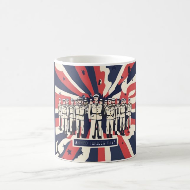 Caneca De Café "Salute ao Serviço: Feliz Dia das Forças Armadas"T (Centro)