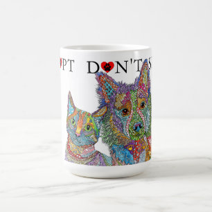 Caneca De Café Salvamento de Animais Adotar Não Comprar Mug
