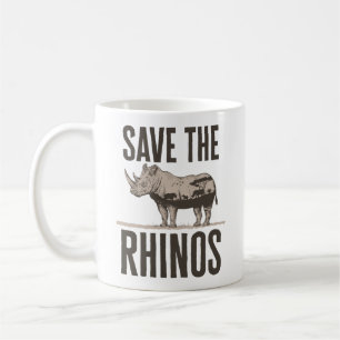Caneca De Café Salvamento do Ativista Animal Rhinos Rhino Conserv