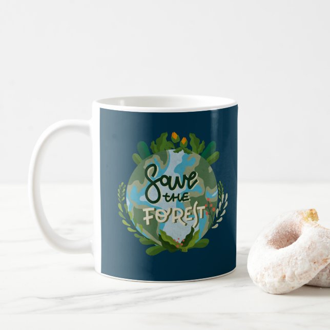 Caneca De Café Salvar a Floresta (Com Donut)