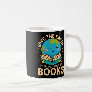 Caneca De Café Salvar a Terra é o único planeta com livros Leitor