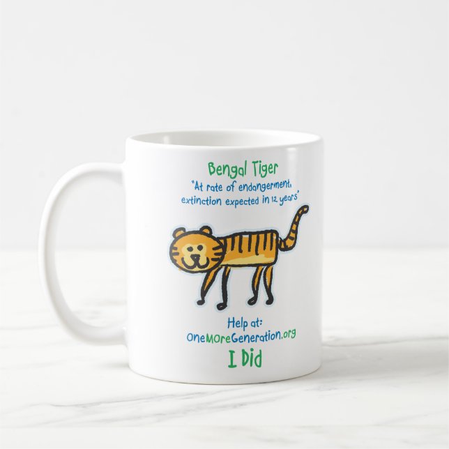 Caneca De Café Salvar nosso tigre (Esquerda)