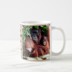 Caneca De Café Salvar o animal psto em perigo orangotango