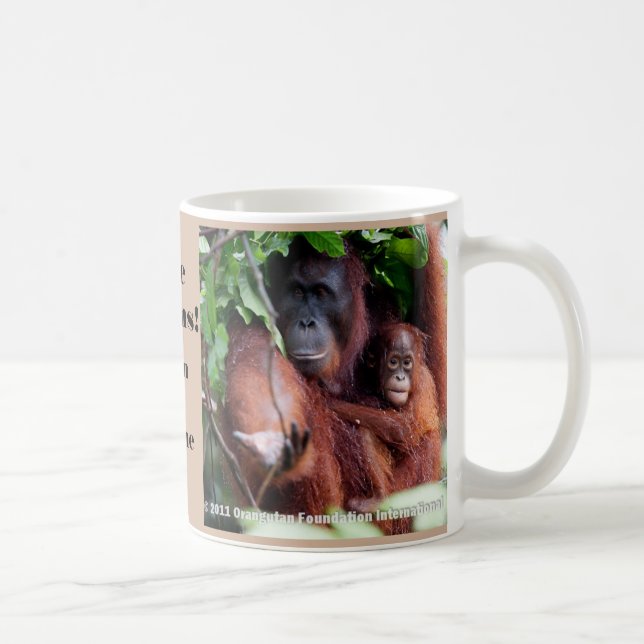 Caneca De Café Salvar o animal psto em perigo orangotango (Direita)