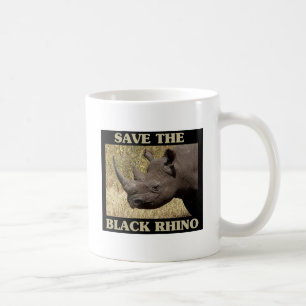 Caneca De Café Salvar o rinoceronte preto