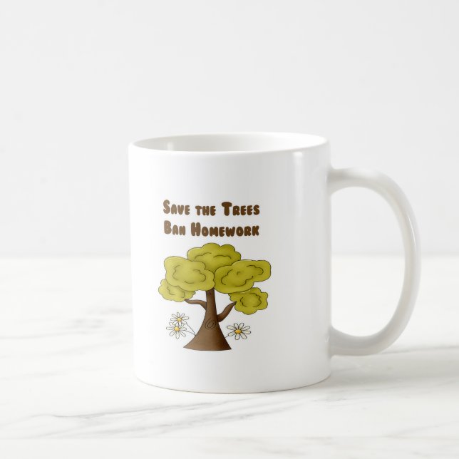 Caneca De Café Salvar os trabalhos de casa da proibição das (Direita)
