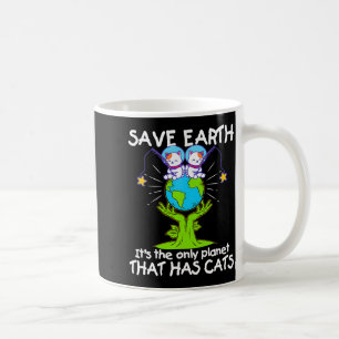 Caneca De Café Salvar Terra O Único Planeta Que Tem Gatos Diverti