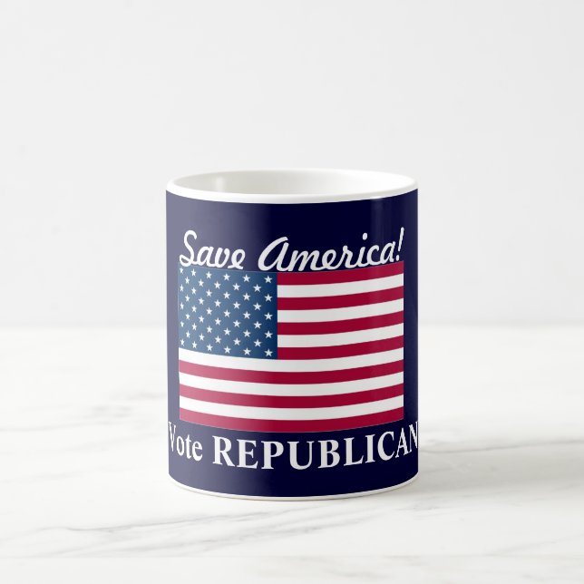 Caneca De Café Salve a América!/Vote REPUBLICANO+EUA (Centro)