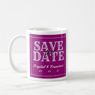 Caneca De Café Salve a Data Divertida Roxa