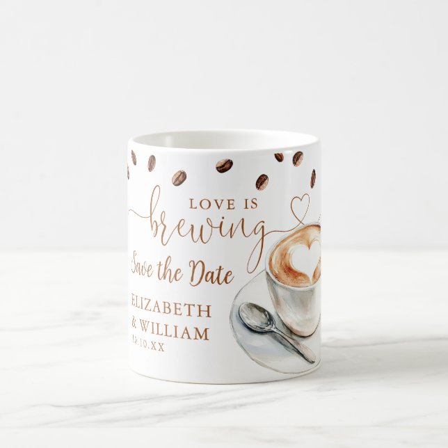 Caneca De Café Salve a Data O Amor Está Cozinhando (Centro)