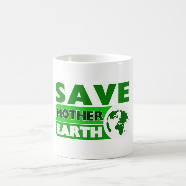Caneca De Café Salve a mãe Terra, lute contra o aquecimento globa (Centro)