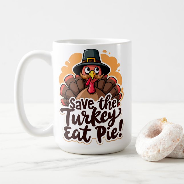 Caneca De Café Salve a Turquia, coma torta! (Com Donut)