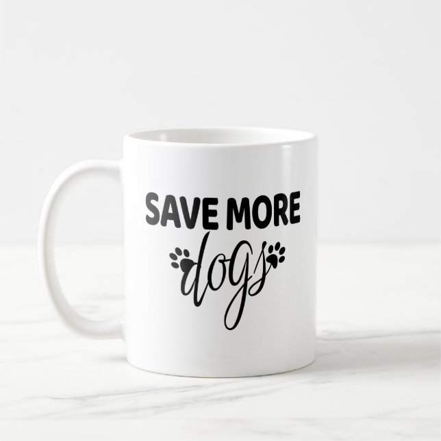 Caneca De Café Salve Mais Cães (Esquerda)