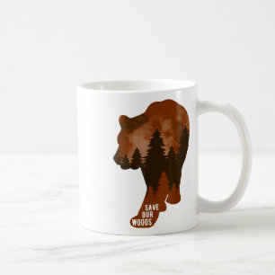 Caneca De Café Salve o nosso Urso de Proteção Ambiental das Flore