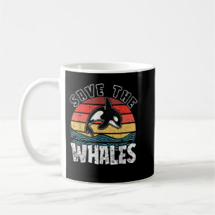 Caneca De Café Salve o Retro Wintage Orca e a Baleia Assassina
