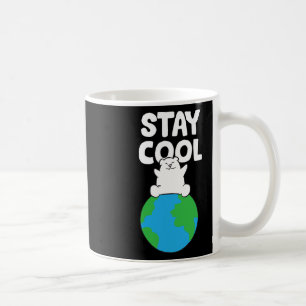 Caneca De Café Salve o Urso Polar da Terra Fique Legal Aquecendo 