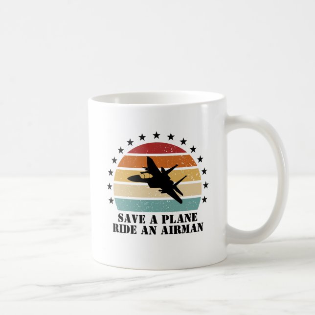 Caneca De Café Salve um avião. (Direita)