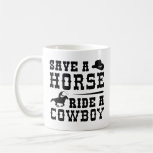 Caneca De Café Salve Um Cavalo Andando Um Cowboy