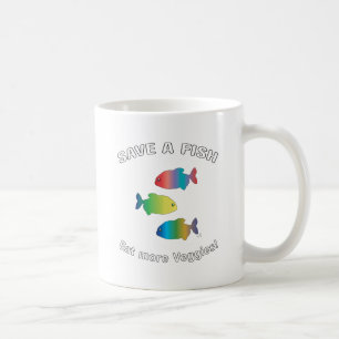 Caneca De Café SALVE UM PEIXE - Coma mais Legumes