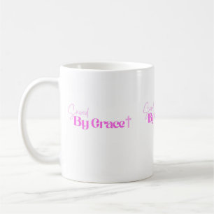 Caneca De Café Salvo por Grace Bíblia Rosa Verse Christian Mug