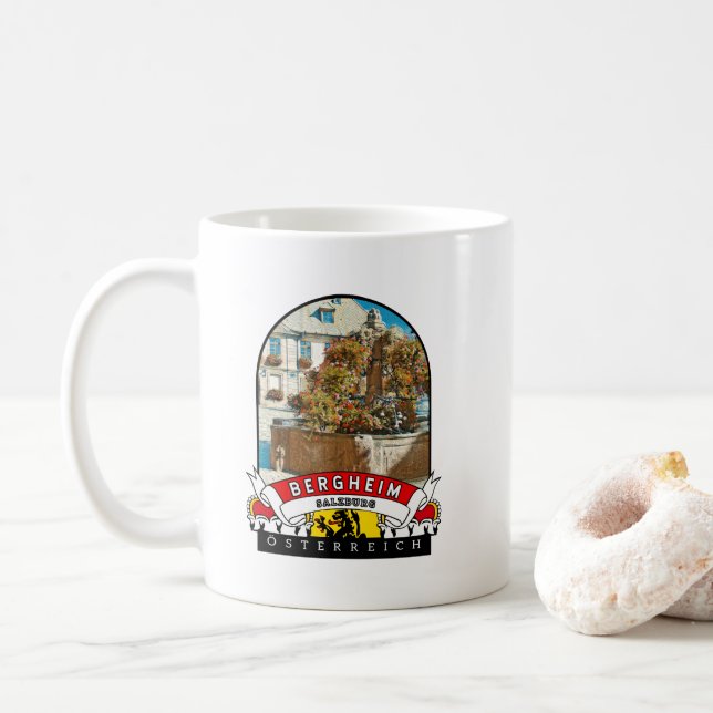 Caneca De Café Salzburg Bergheim Österreich Souvenir (Com Donut)