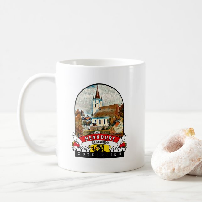 Caneca De Café Salzburg Henndorf am Wallersee Österreich Souvenir (Com Donut)