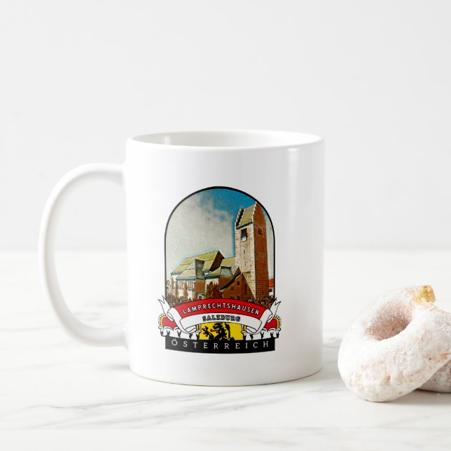 Caneca De Café Salzburg Lamprechtshausen Österreich Souvenir (Com Donut)