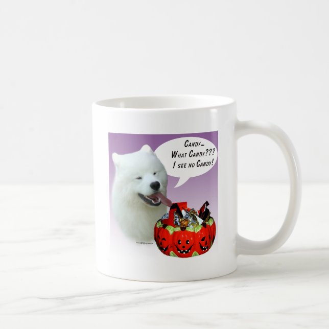 Caneca De Café Samoyed Halloween Candy (Direita)