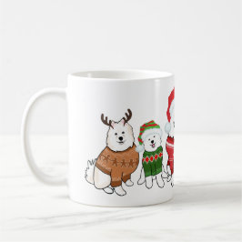 Caneca De Café Samoyeds em Suéteres de Natal