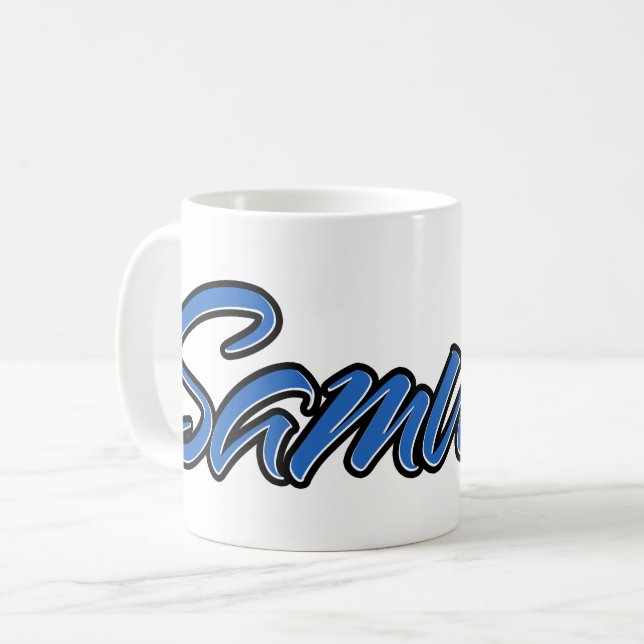 Caneca De Café Samuel Vorname Name blue Tasse Kaffeetasse (Frente Esquerda)