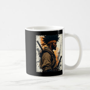 Caneca De Café Samurai Africano Afro Americano Guerreiro Bushido