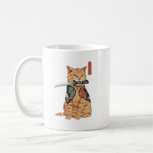 Caneca De Café Samurai Cat Mug Japonês