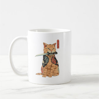 Caneca De Café Samurai Cat Mug Japonês