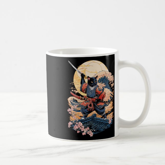 Caneca De Café Samurai Cat Ninja (Direita)