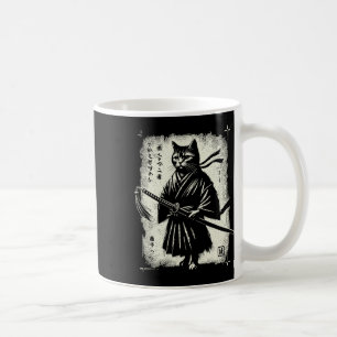 Caneca De Café Samurai Cat Ukiyo-e Warrior Art Graphic Sumi-e Cat