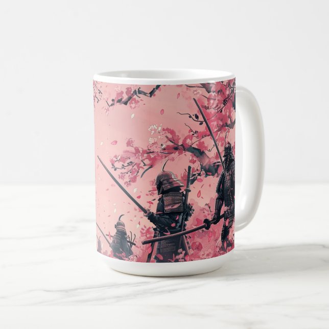 Caneca De Café Samurai e Sakura (Frente Esquerda)