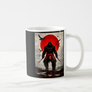 Caneca De Café Samurai Pé-grande Arte Gráfica Vintage Japonesa En