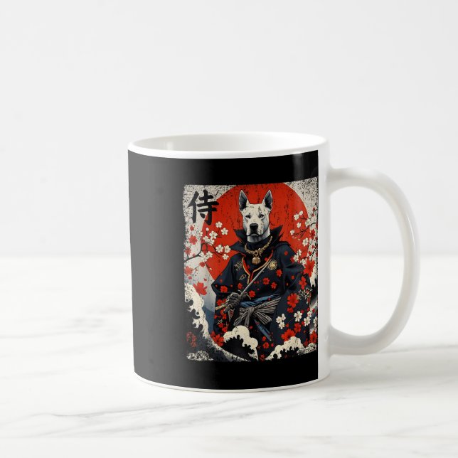 Caneca De Café Samurai Pitbull japonês Tattoo Kawaii Ukiyo-e Nin (Direita)